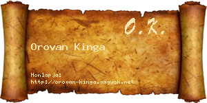 Orovan Kinga névjegykártya